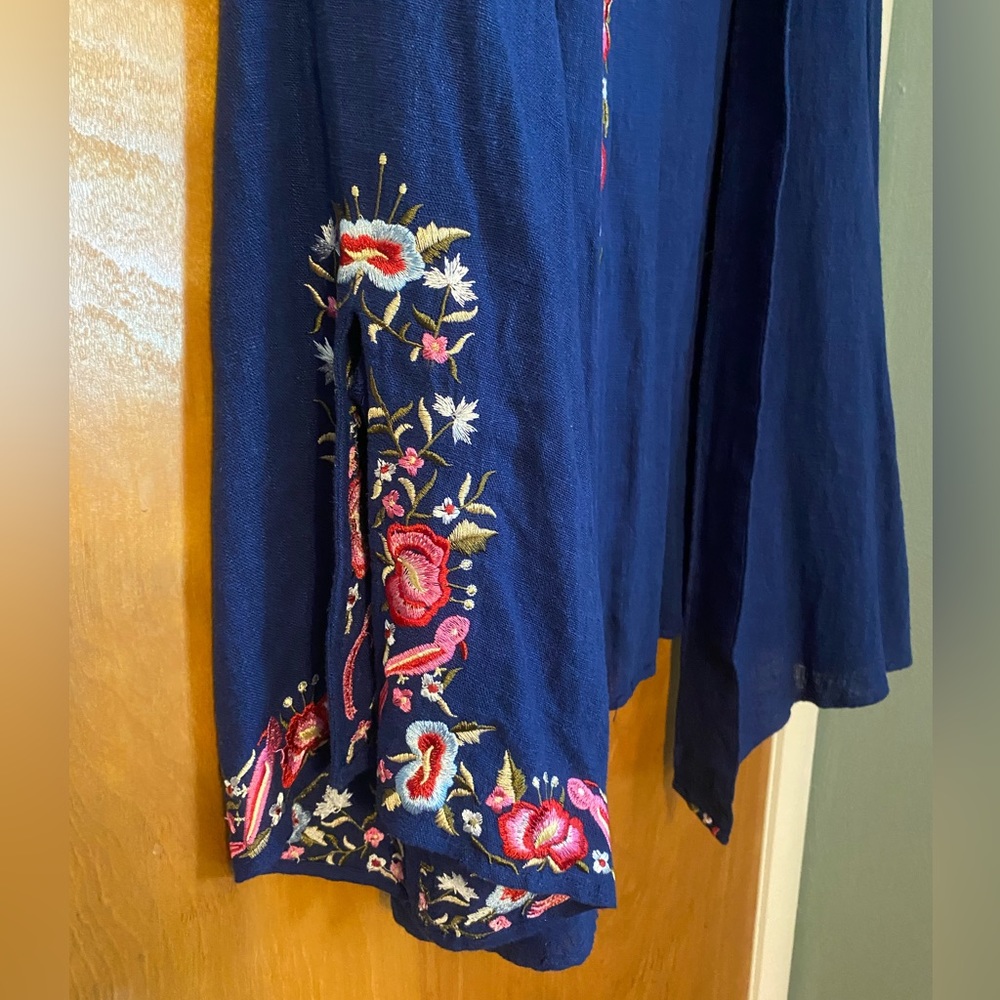 NWOT embroidered linen kimono - Picture 5 of 8